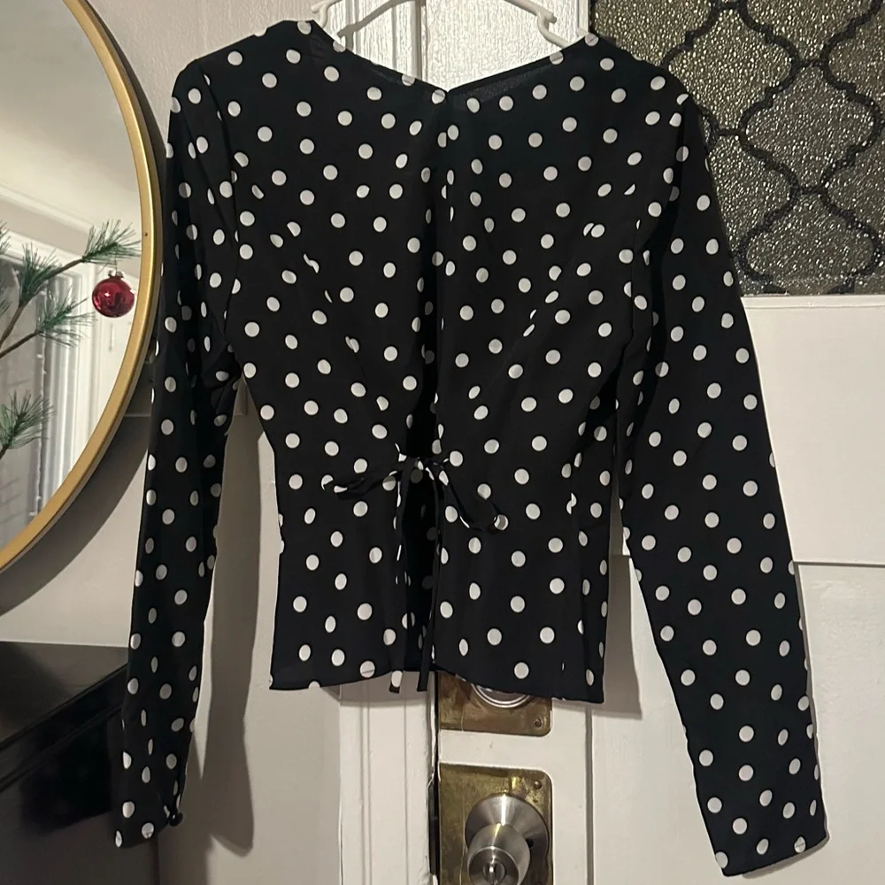 Ciao Lucia Black and White Polka Dot Top - Picture 7 of 7